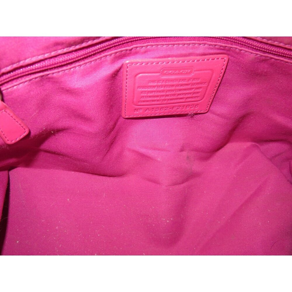 Coach Pink Sis Signature C Perforated Leather F21938 Double Handle Carryall Tote - Picture 10 of 12